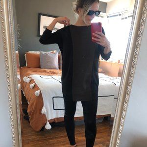 Black/Brown Mid-length Sweater Dress